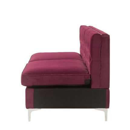 ACME 57332 Jaszira Modular - Armless Sofa, Burgundy Velvet