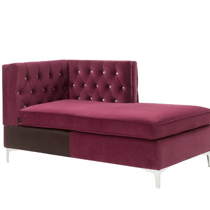 ACME 57333 Jaszira Modular - Chaise, Burgundy Velvet