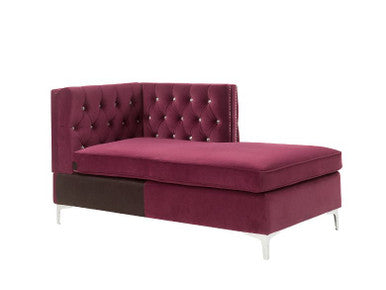 ACME 57333 Jaszira Modular - Chaise, Burgundy Velvet ACME Furniture