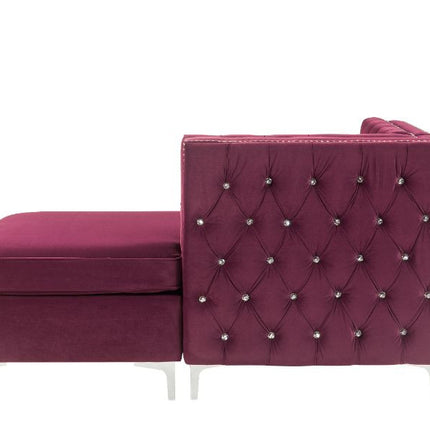 ACME 57333 Jaszira Modular - Chaise, Burgundy Velvet