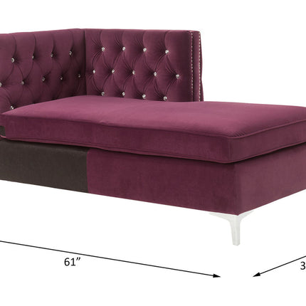 ACME 57333 Jaszira Modular - Chaise, Burgundy Velvet