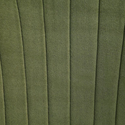 Set of Two Green and Gold Upholstered Velvet And Steel Wing Back Dining Side Chairs