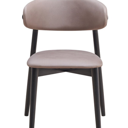 Set of Two Gray and Black Fabric Open Back Dining Side Chairs