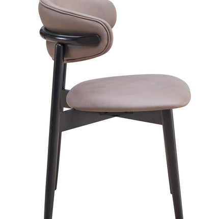 Set of Two Gray and Black Fabric Open Back Dining Side Chairs