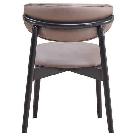 Set of Two Gray and Black Fabric Open Back Dining Side Chairs