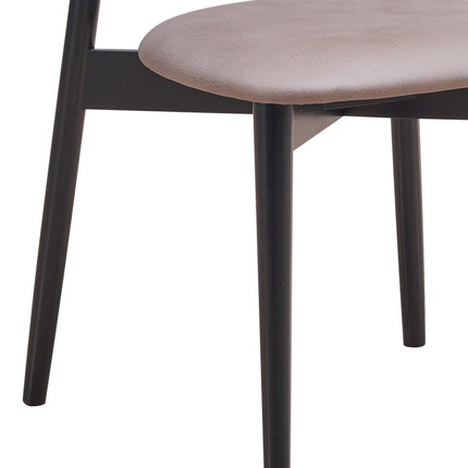 Set of Two Gray and Black Fabric Open Back Dining Side Chairs