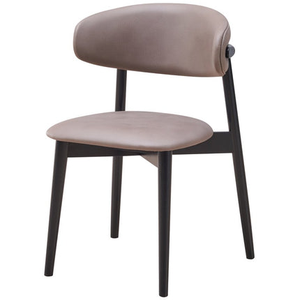Set of Two Gray and Black Fabric Open Back Dining Side Chairs