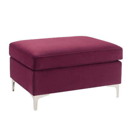 ACME 57335 Jaszira Ottoman, Burgundy Velvet