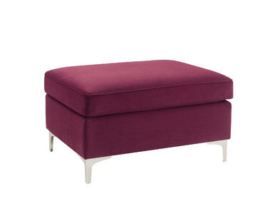 ACME 57335 Jaszira Ottoman, Burgundy Velvet ACME Furniture