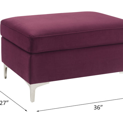 ACME 57335 Jaszira Ottoman, Burgundy Velvet