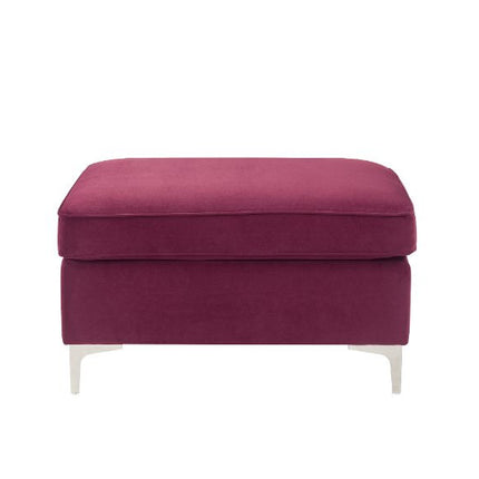 ACME 57335 Jaszira Ottoman, Burgundy Velvet