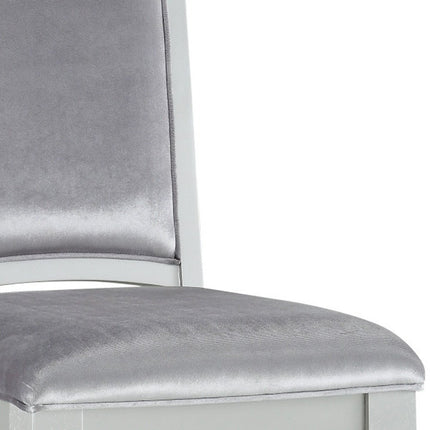 Set of Two Platinum Fabric Dining Side Chairs