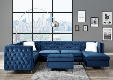 ACME 57340 Jaszira Modular - Left Facing & Right Facing Arms, Blue Velvet ACME Furniture