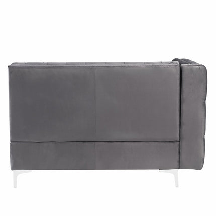 ACME 57371 Jaszira Modular - Armless Loveseat with 2 Pillows, Gray Velvet