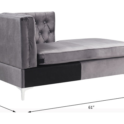 ACME 57373 Jaszira Modular - Chaise, Gray Velvet