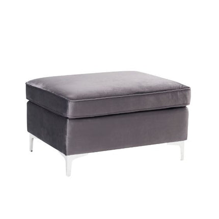 ACME 57375 Jaszira Ottoman, Gray Velvet