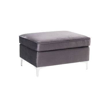 ACME 57375 Jaszira Ottoman, Gray Velvet ACME Furniture