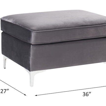 ACME 57375 Jaszira Ottoman, Gray Velvet