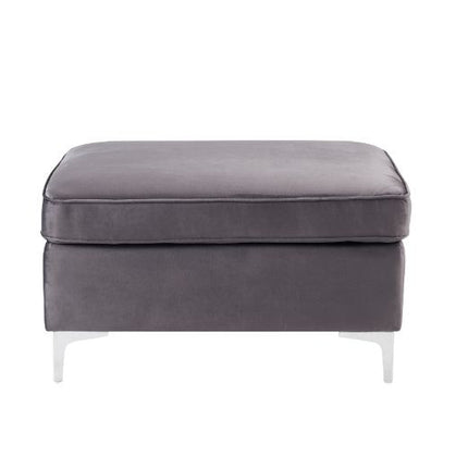 ACME 57375 Jaszira Ottoman, Gray Velvet