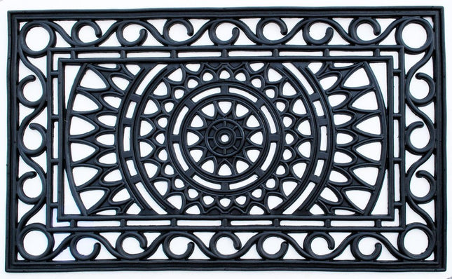 24" X 36" Black Rubber Outdoor Door Mat HomeRoots