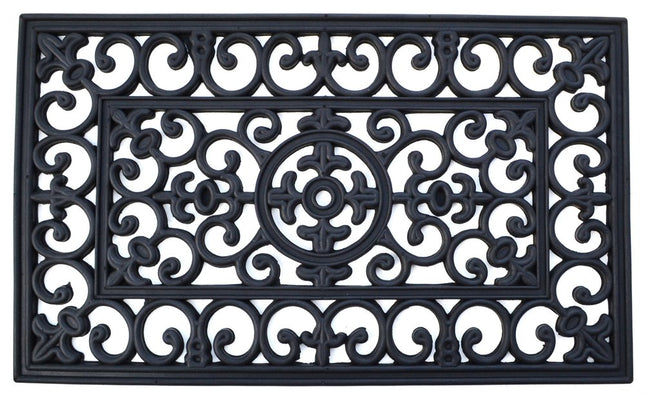 24" X 36" Black Rubber Outdoor Door Mat HomeRoots