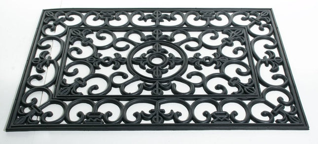 24" X 36" Black Rubber Outdoor Door Mat HomeRoots