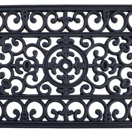 24" X 36" Black Rubber Outdoor Door Mat HomeRoots