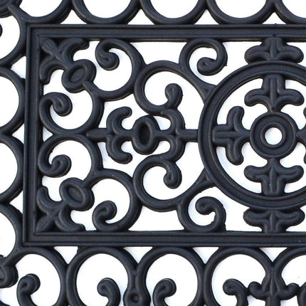 24" X 36" Black Rubber Outdoor Door Mat HomeRoots