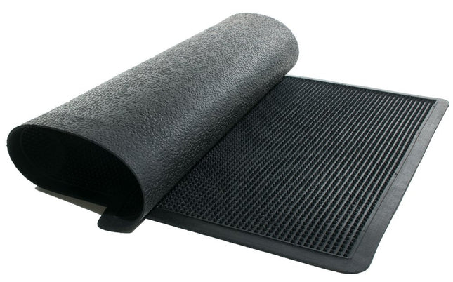 24" X 40" Black Rubber Outdoor Door Mat HomeRoots