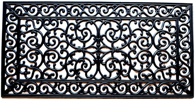 24" X 48" Black Rubber Outdoor Door Mat HomeRoots