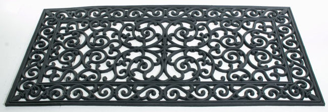 24" X 48" Black Rubber Outdoor Door Mat HomeRoots