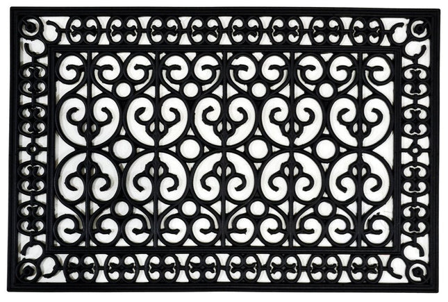 24" X 36" Black Rubber Outdoor Door Mat HomeRoots