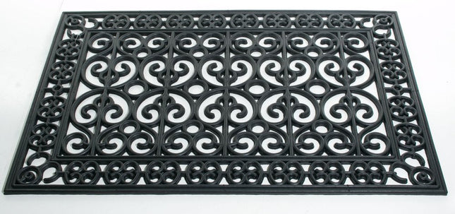 24" X 36" Black Rubber Outdoor Door Mat HomeRoots