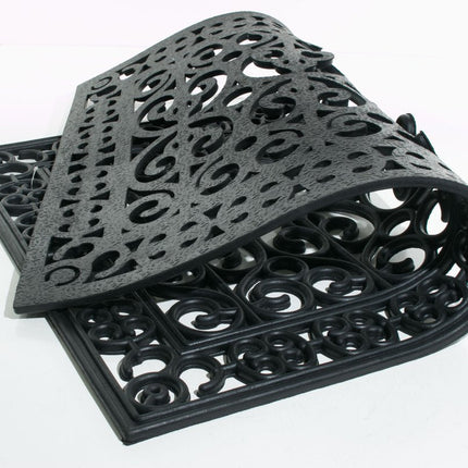 24" X 36" Black Rubber Outdoor Door Mat HomeRoots