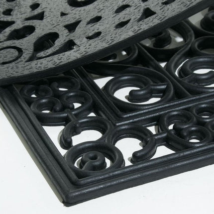 24" X 36" Black Rubber Outdoor Door Mat HomeRoots
