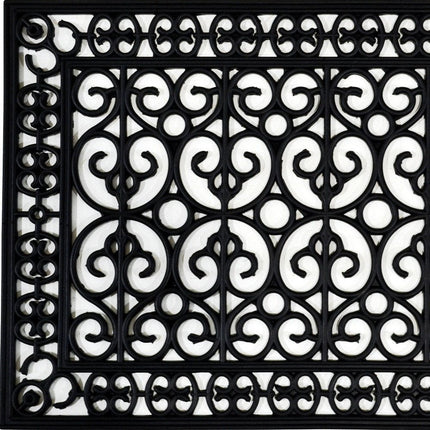 24" X 36" Black Rubber Outdoor Door Mat HomeRoots