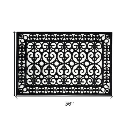 24" X 36" Black Rubber Outdoor Door Mat HomeRoots