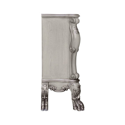 47" Bone Wood Ornate Carved Scrollwork Electric Free Standing Fireplace With Mantle HomeRoots