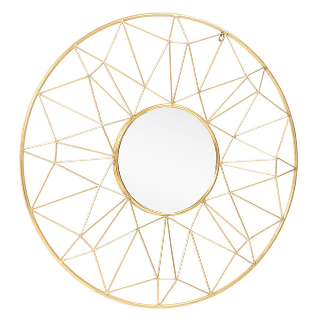 32" Gold Metal Round Accent Mirror HomeRoots