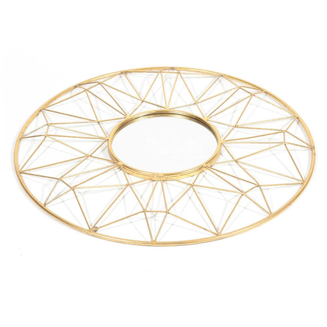 32" Gold Metal Round Accent Mirror HomeRoots