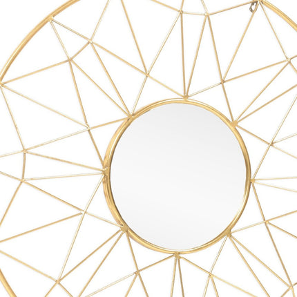 32" Gold Metal Round Accent Mirror HomeRoots