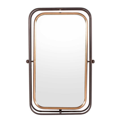 28" Black And Gold Metal Tilting Accent Mirror HomeRoots