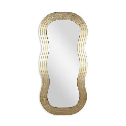 48" Gold Wood Abstract Accent Mirror