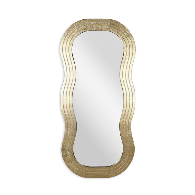 48" Gold Wood Abstract Accent Mirror HomeRoots