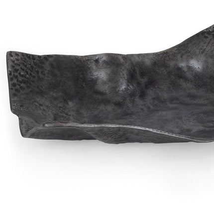 Set of Two Black And Silver Aluminum Abstract Vanity Trays HomeRoots