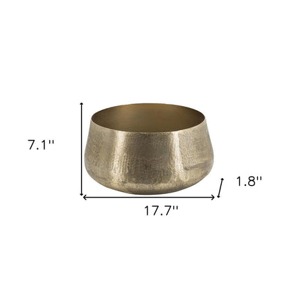 Set of Two Gold Aluminum Round Table Vases HomeRoots