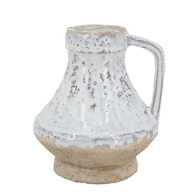 6" Sand And White Terracotta Round Jug Vase HomeRoots