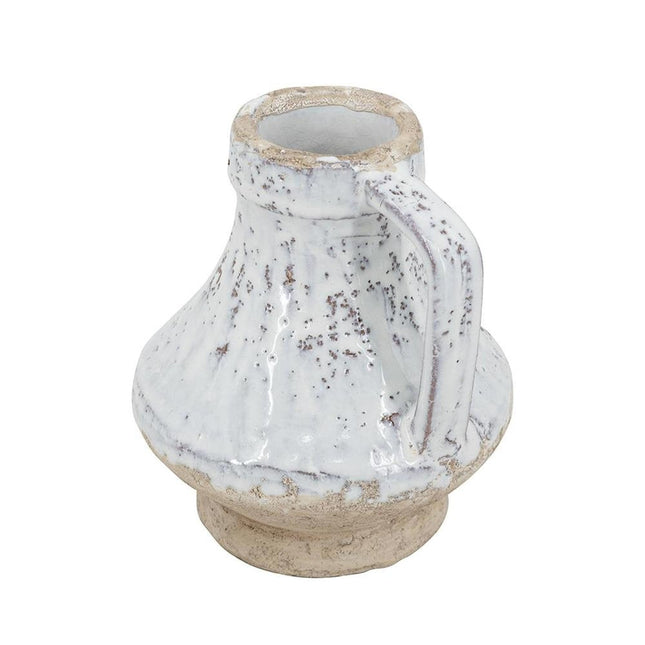 6" Sand And White Terracotta Round Jug Vase HomeRoots