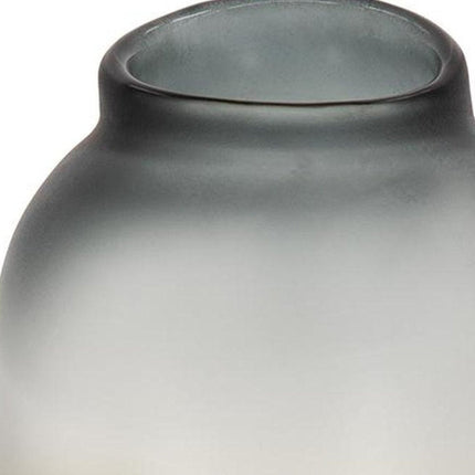 11" Charcoal And Orange Ombre Round Glass Table Vase HomeRoots