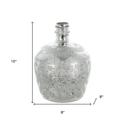 10" Silver Speckle Glass Table Vase HomeRoots